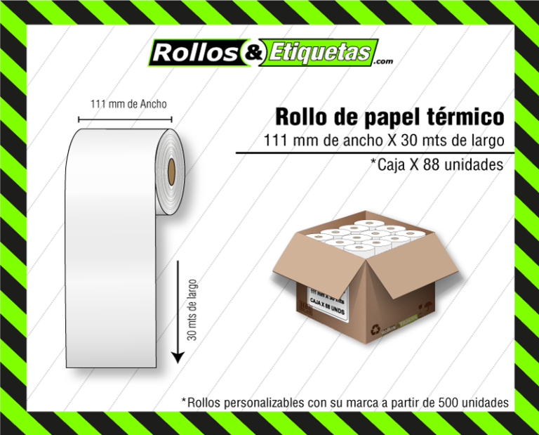 Ficha tecnica de rollo de papel termico de 111mm
