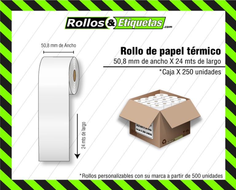Ficha técnica de rollo de papel térmico de 50.8mm